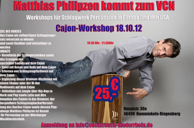 WORKSHOP Das Cajon   ein kleines Schlagzeug und mehr - Drums Percussion - Hamminkeln