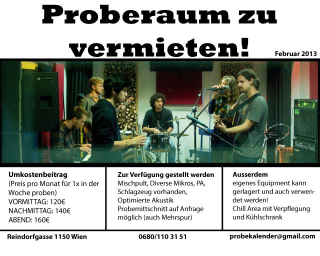 Biete Spitzenproberaum in 1150 Wien - Proberaum - Wien