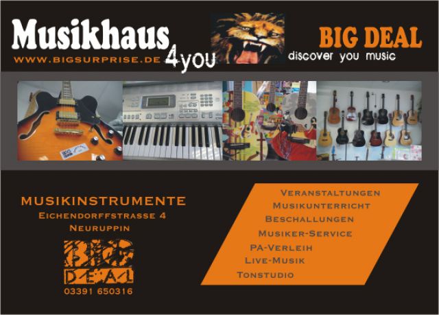 Musikinstrumente und Zubehör Big Deal - Saiteninstrumente Akustisch - Neuruppin