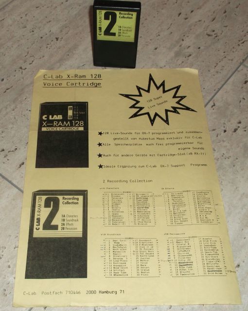 C-Lab X-RAM 128 Voice Cartridge für DX7 u.ä. - Sonstige Instrumente - Dresden