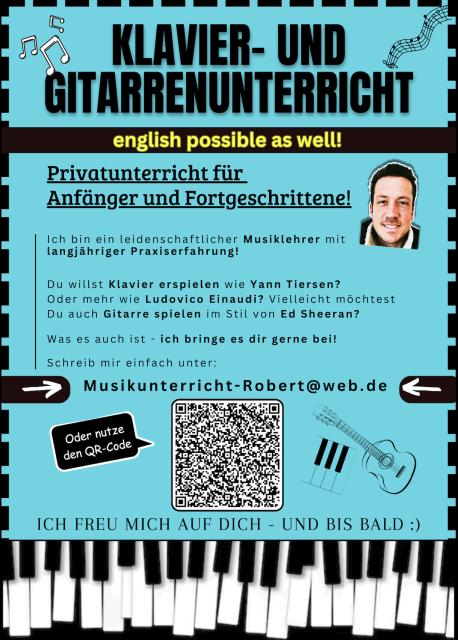 Privater Klavier-/Gitarrenunterricht (München und Umgebung - Deutsch/English) - Musikunterricht - München