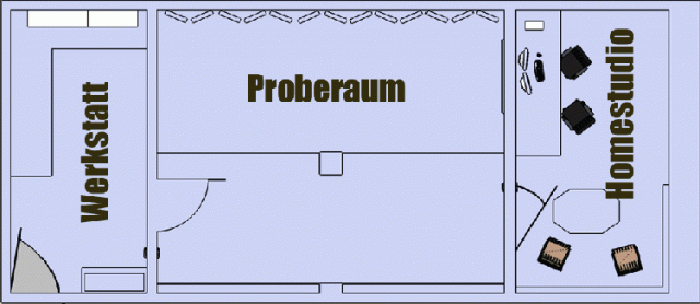 Raum HH/SH: Geräumiger 3-Zi.-Proberaum mit Homestudio sucht Band(s)!! - Proberaum - 
